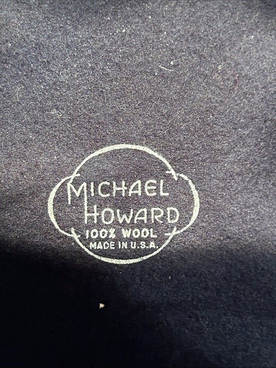 Michael Howard NWT Navy 100% Wool Veiled Feather Hat 50\'s Vintage Derby